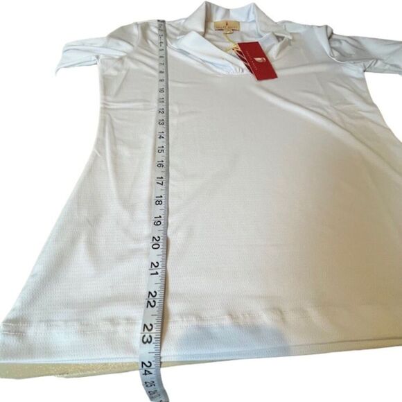 NWT Sport Haley Women's 3/4 Sleeve White Collared Athletic Blouse Small - Picture 9 of 10